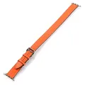 Bracelet cuir double tour 38 à 44 mm Apple Watch – Couleur du bracelet orange