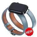 Bracelet cuir double tour 38 à 45 mm – Couleur du bracelet Bleu Lin