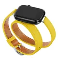 Bracelet cuir double tour 38 à 45 mm – Couleur du bracelet Jaune