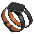 Bracelet cuir double tour 38 à 45 mm – Couleur du bracelet noir