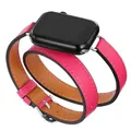 Bracelet cuir double tour 38 à 45 mm – Couleur du bracelet rose vif