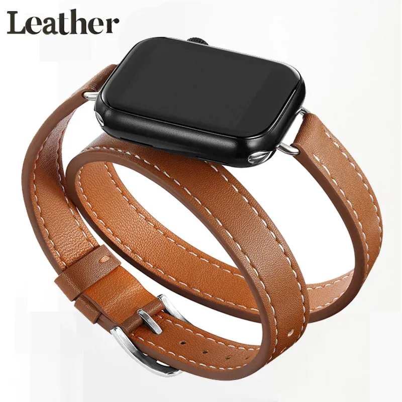 Bracelet cuir double tour 38 à 49 mm