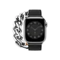 Bracelet cuir double tour 38 à 49 mm Apple Watch – Couleur du bracelet Black
