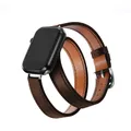 Bracelet cuir double tour 38 à 49 mm Apple Watch – Couleur coffee