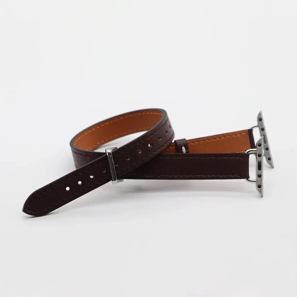 Bracelet cuir double tour 38 à 49 mm Apple Watch