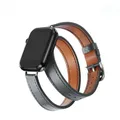 Bracelet cuir double tour 38 à 49 mm Apple Watch – Couleur du bracelet Dgrey