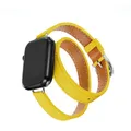 Bracelet cuir double tour 38 à 49 mm Apple Watch – Couleur du bracelet Jaune