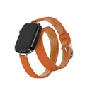 Bracelet cuir double tour 38 à 49 mm Apple Watch – Couleur du bracelet Noir Jaune (O)