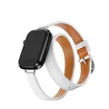 Bracelet cuir double tour 38 à 49 mm Apple Watch – Couleur white