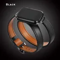 Bracelet cuir double tour 38 à 49 mm – Couleur du bracelet black
