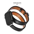 Bracelet cuir double tour 38 à 49 mm – Couleur du bracelet Black