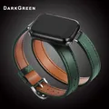 Bracelet cuir double tour 38 à 49 mm – Couleur du bracelet Dark green