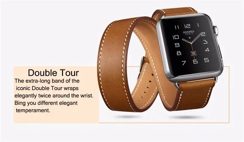 Bracelet cuir double tour 38 à 49 mm