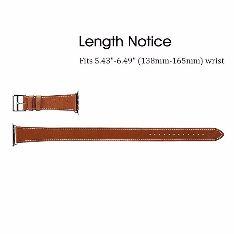 Bracelet cuir double tour 38 à 49 mm