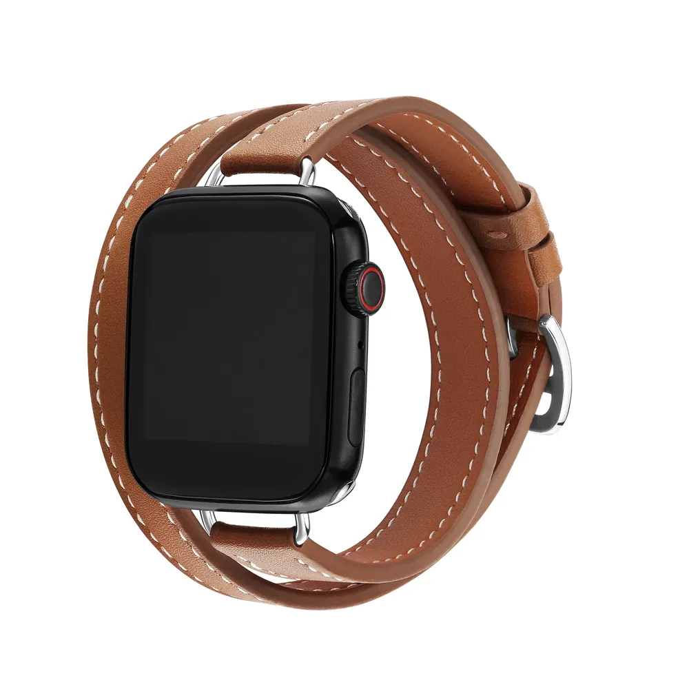 Bracelet cuir double tour 38 à 49 mm