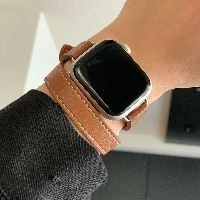 Bracelet cuir double tour 38 à 49 mm