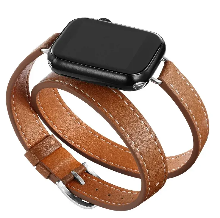 Bracelet cuir double tour 38 à 49 mm