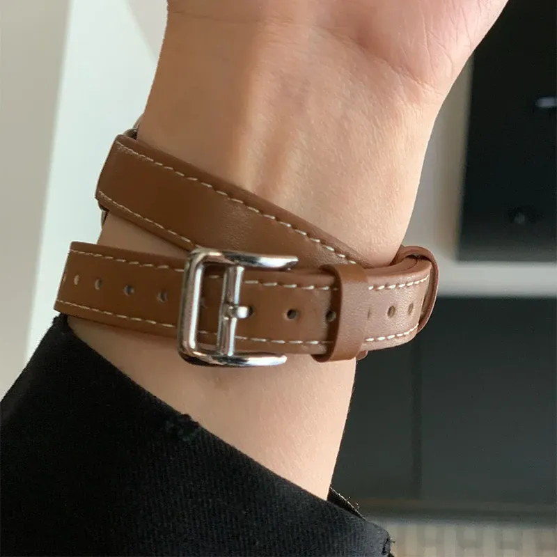 Bracelet cuir double tour 38 à 49 mm