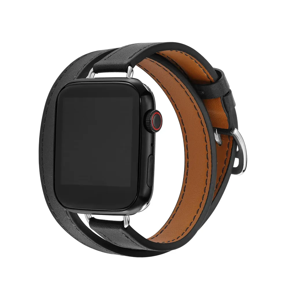 Bracelet cuir double tour 38 à 49 mm