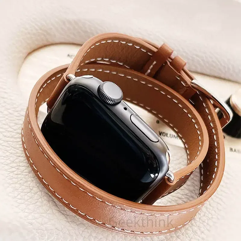 Bracelet cuir double tour 38 à 49 mm
