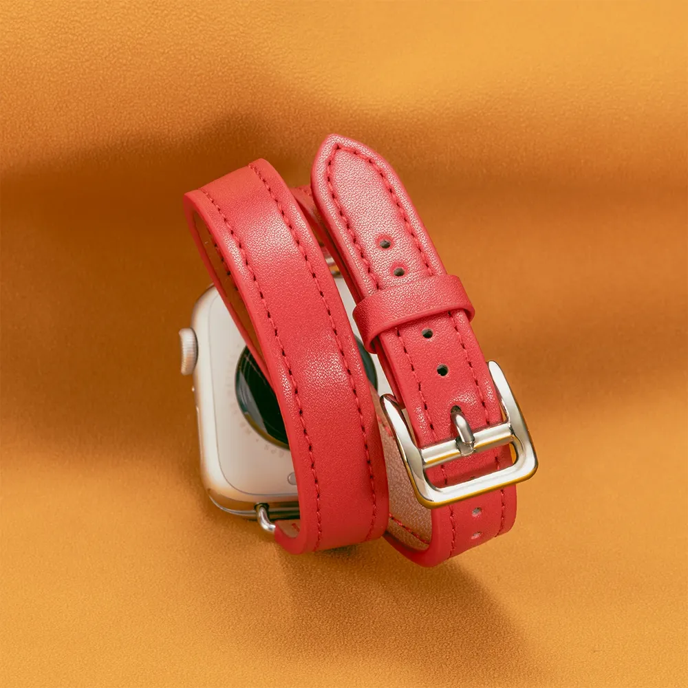 Bracelet cuir double tour 38 à 49 mm