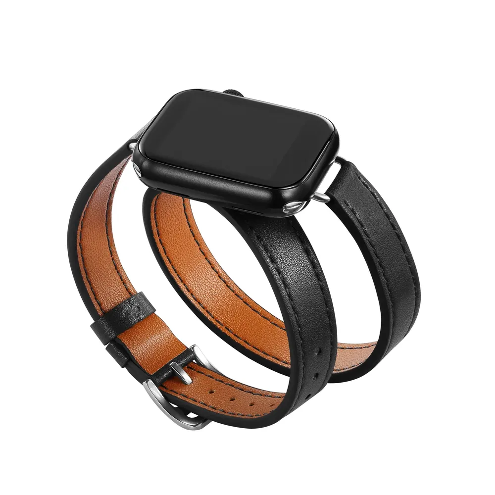 Bracelet cuir double tour 38 à 49 mm