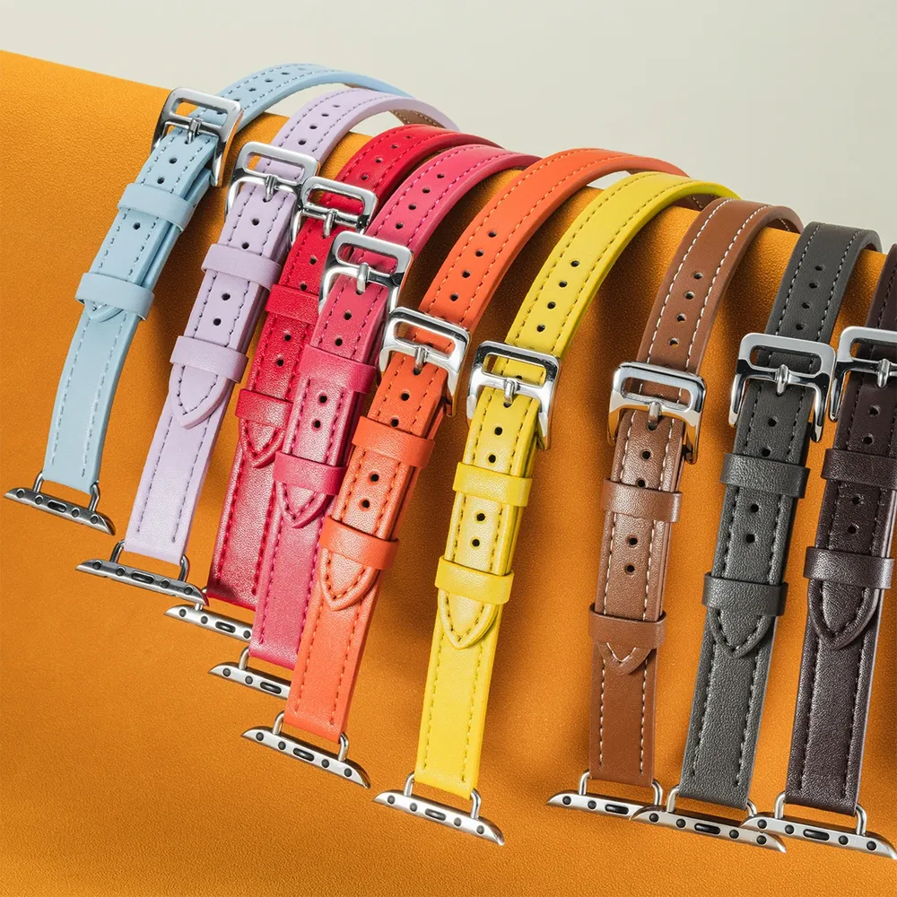 Bracelet cuir double tour 38 à 49 mm