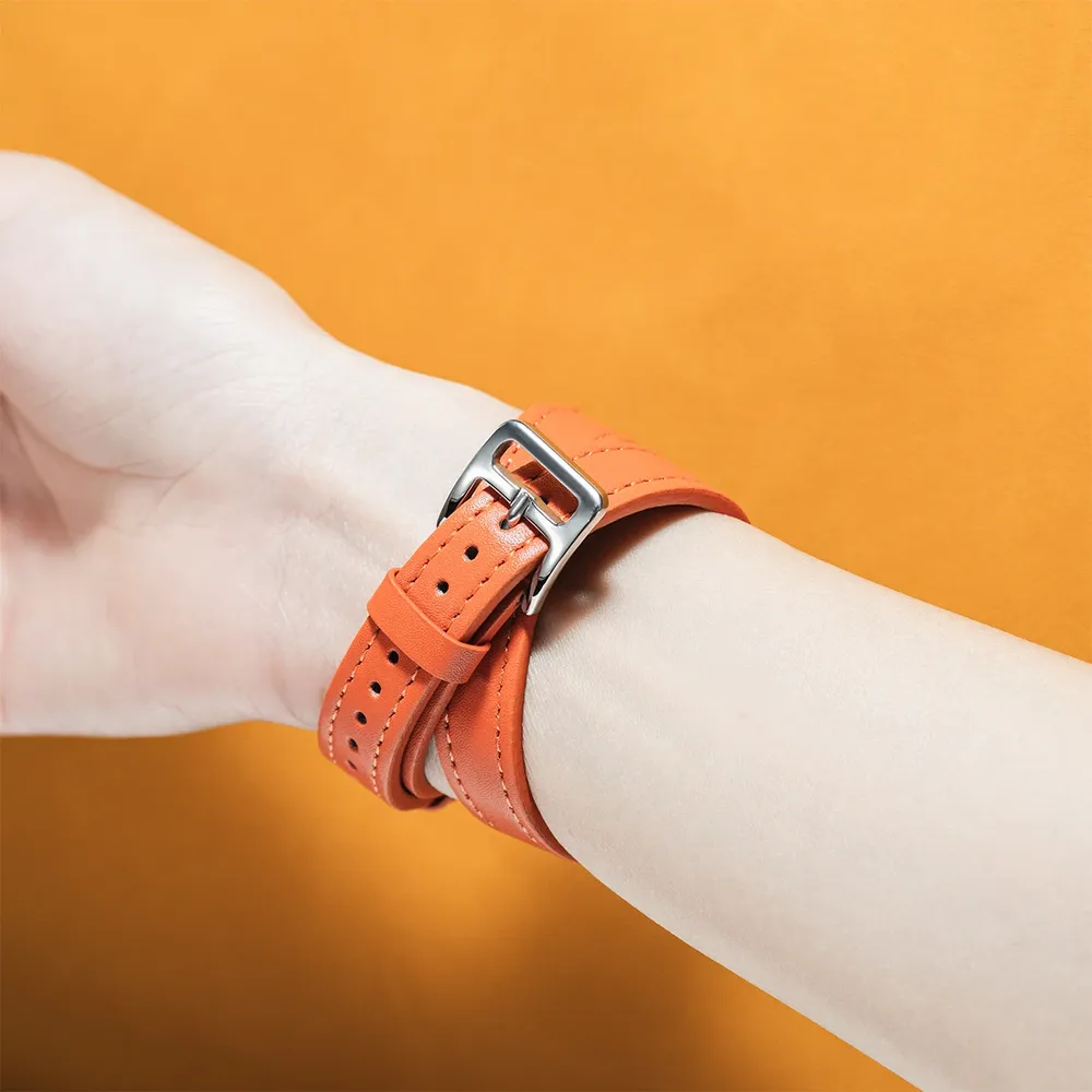 Bracelet cuir double tour 38 à 49 mm