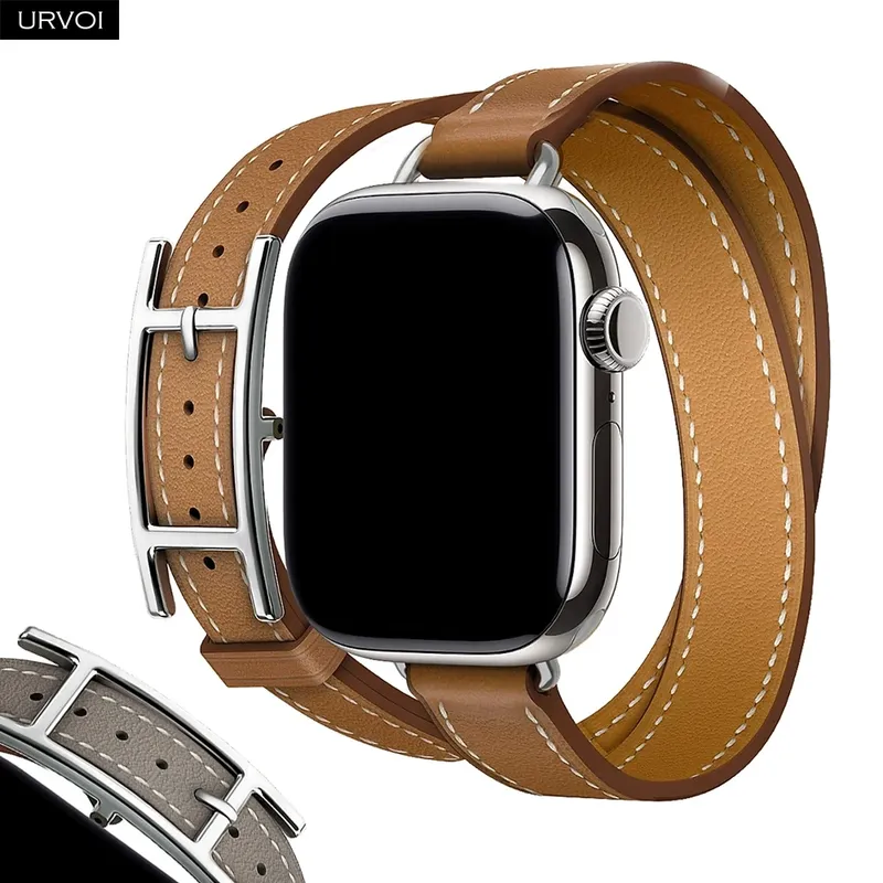 Bracelet cuir double tour 40 à 46 mm