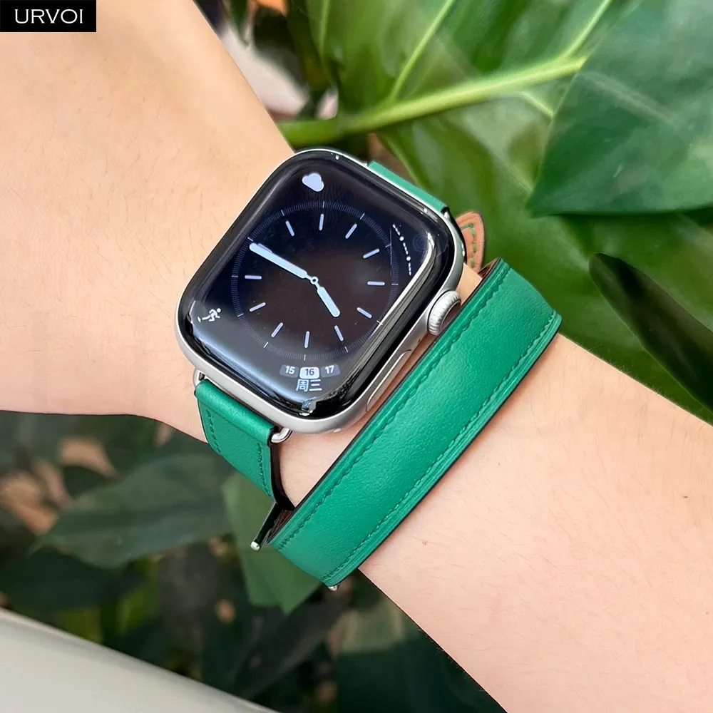 Bracelet cuir double tour 40 à 46 mm