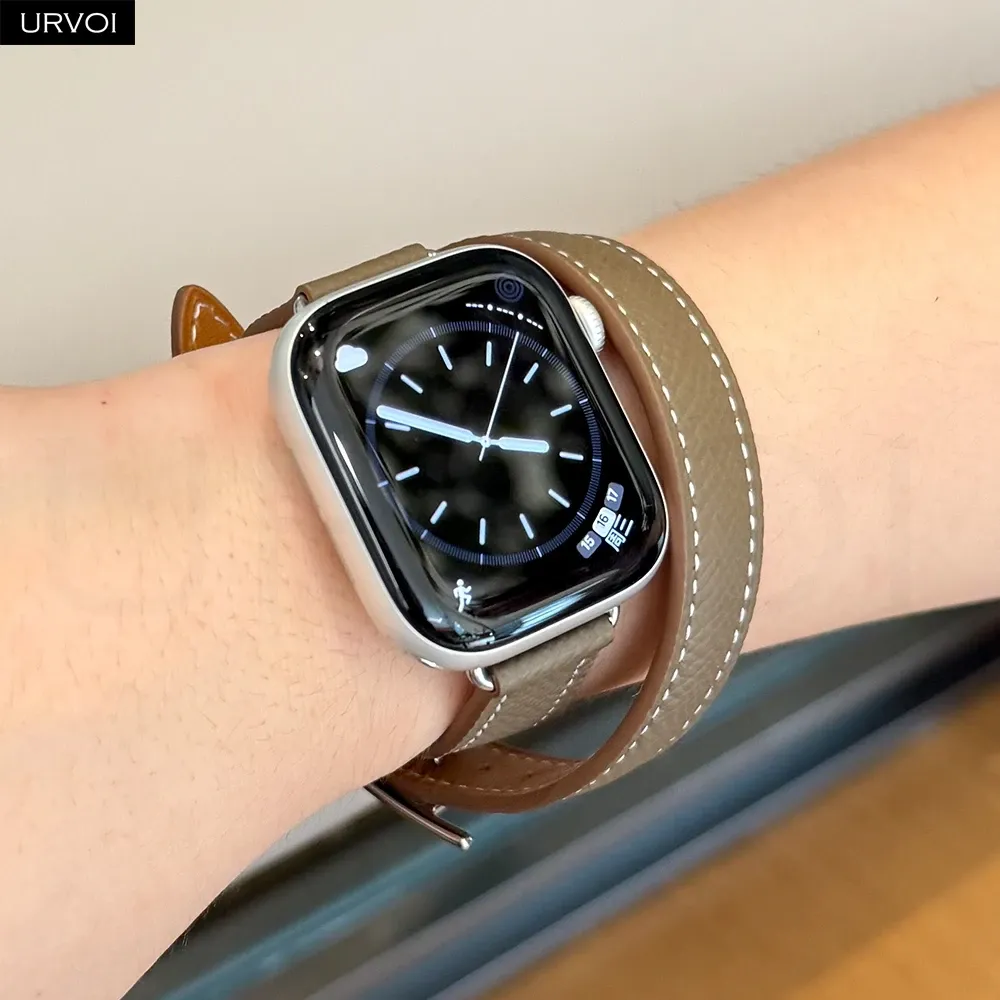 Bracelet cuir double tour 40 à 46 mm