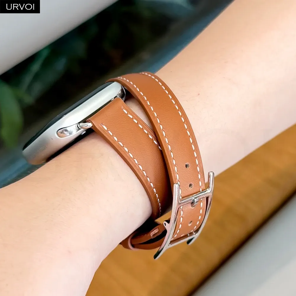 Bracelet cuir double tour 40 à 46 mm