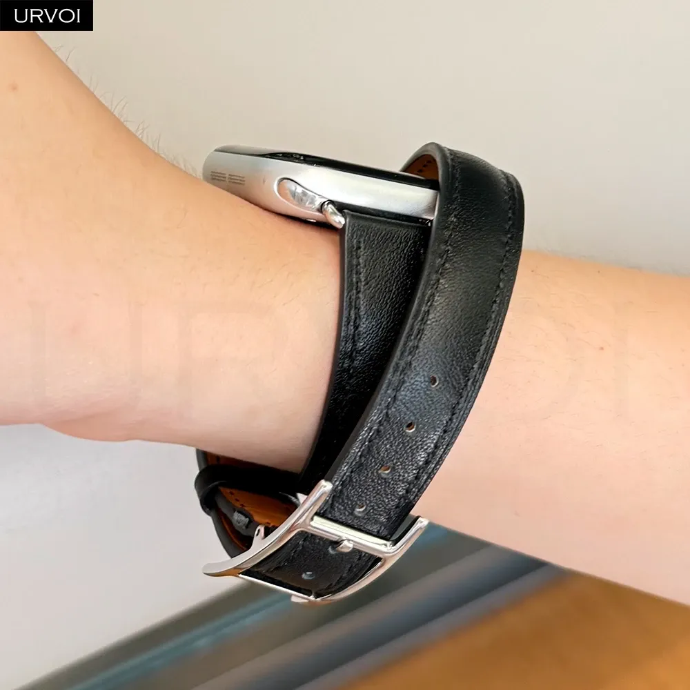 Bracelet cuir double tour 40 à 46 mm