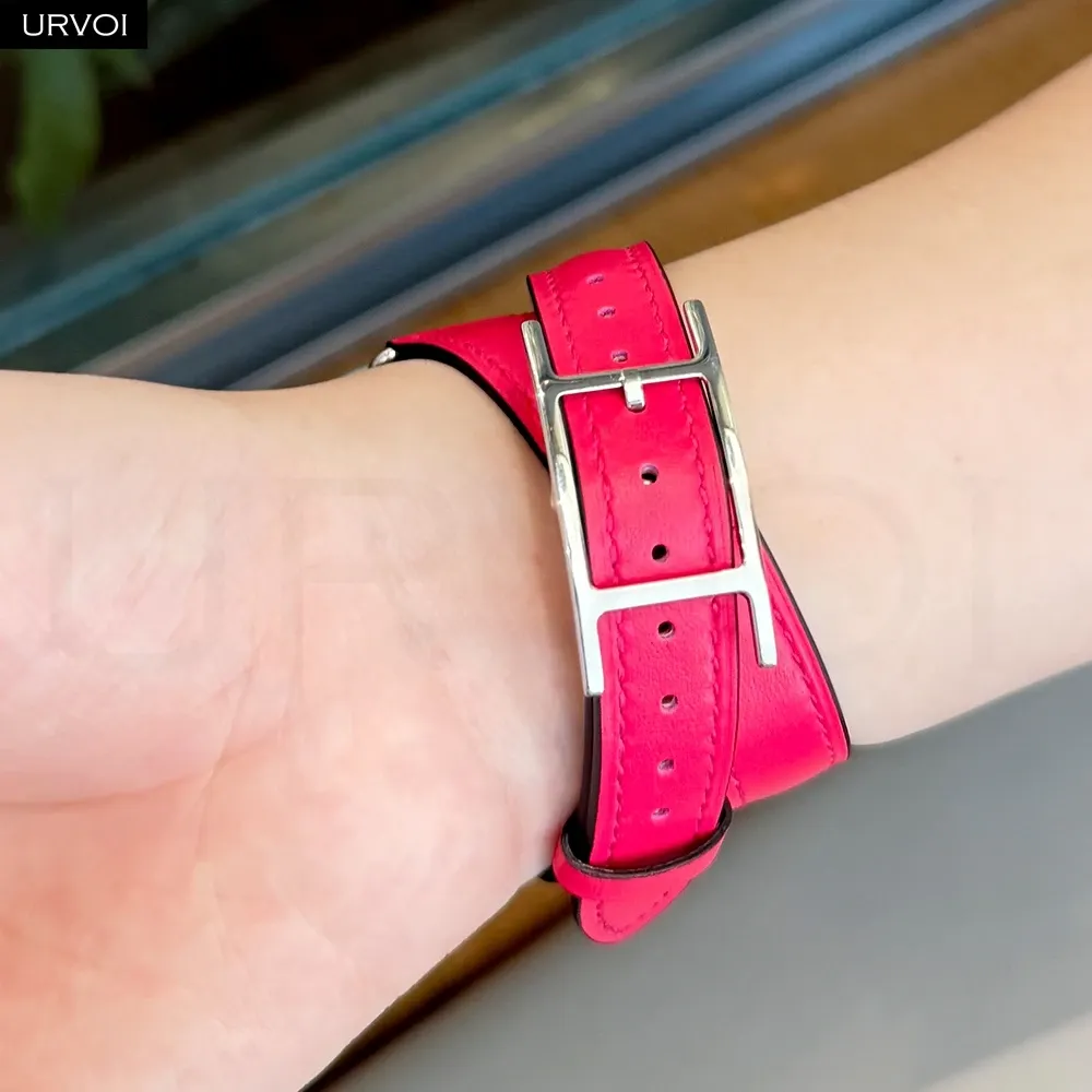Bracelet cuir double tour 40 à 46 mm