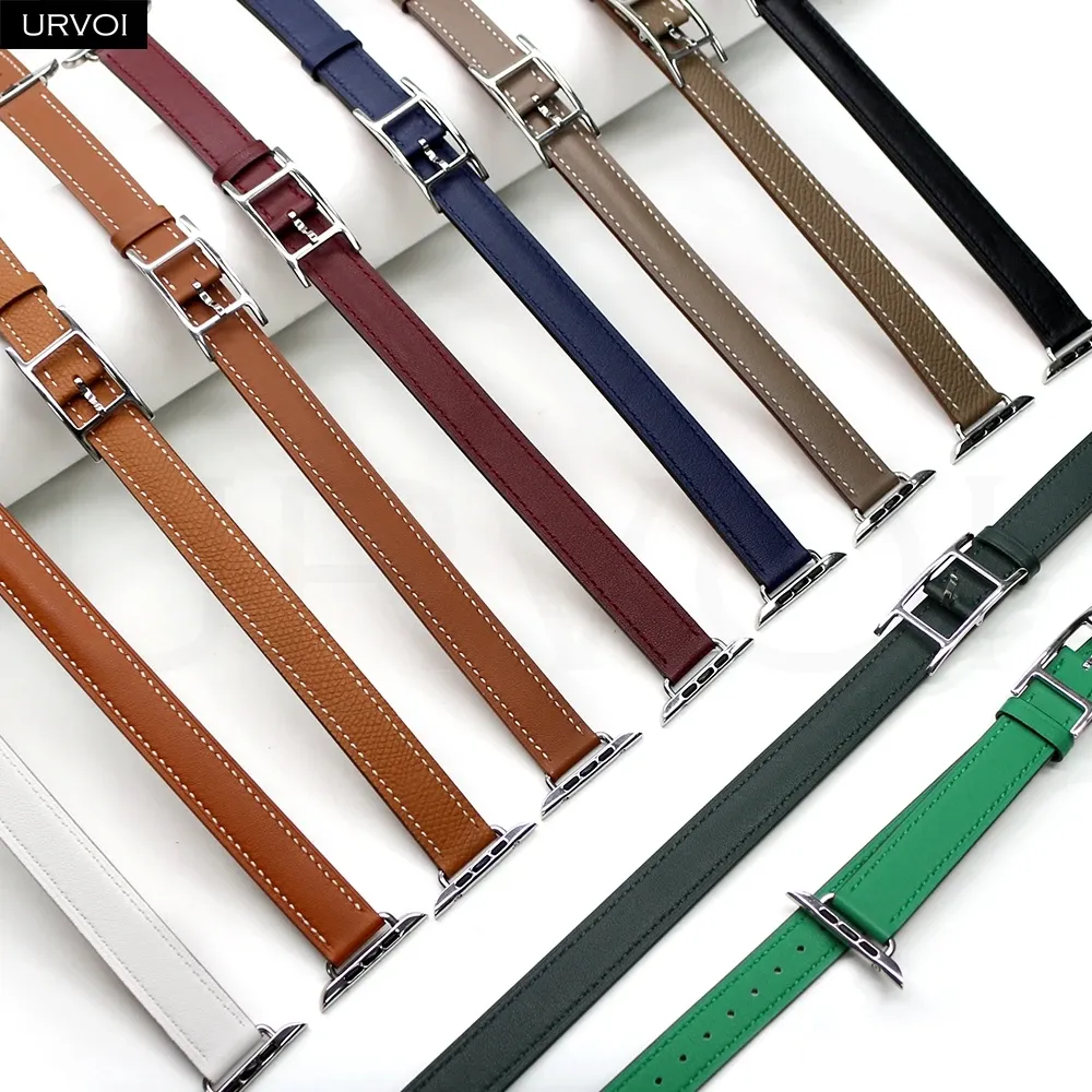 Bracelet cuir double tour 40 à 46 mm