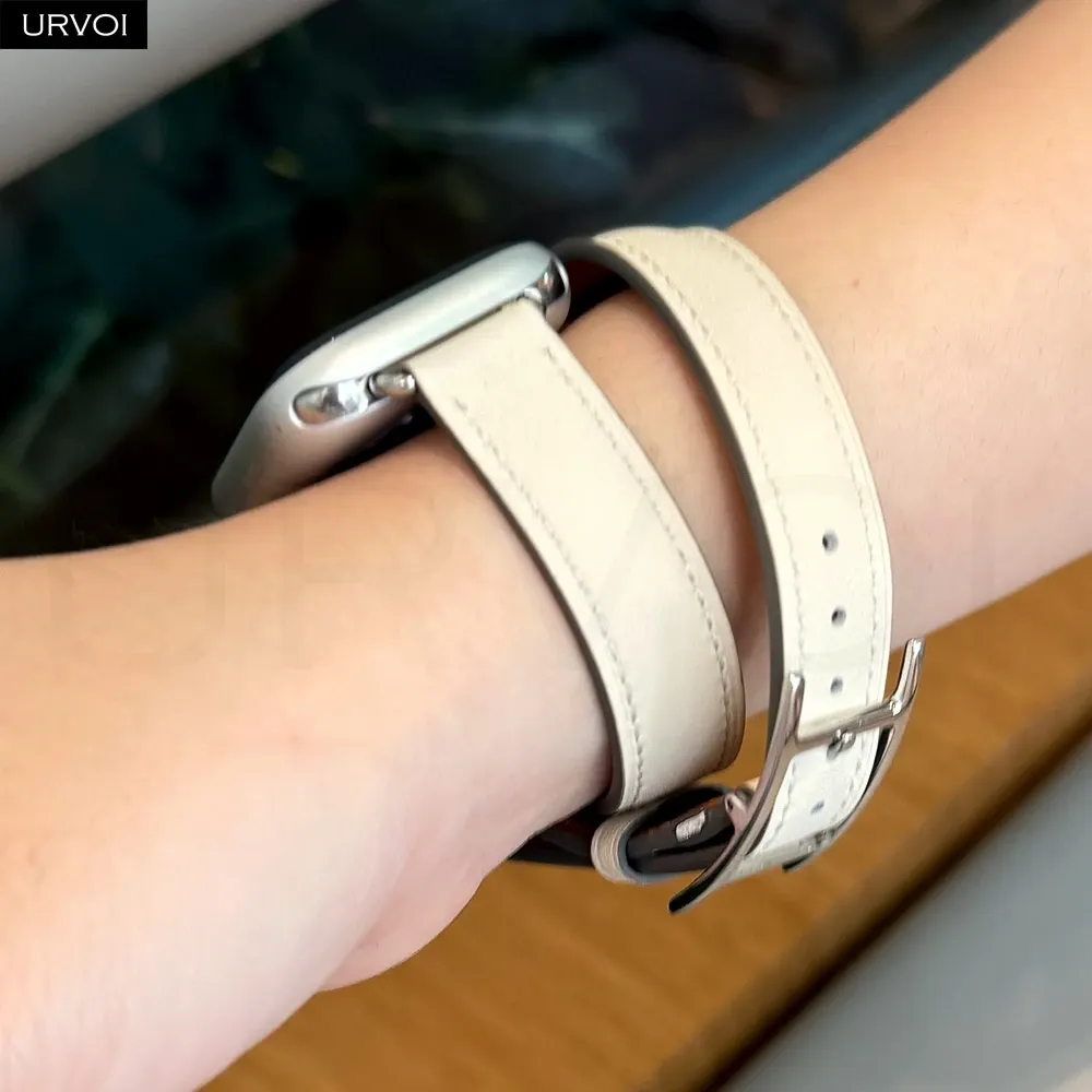 Bracelet cuir double tour 40 à 46 mm