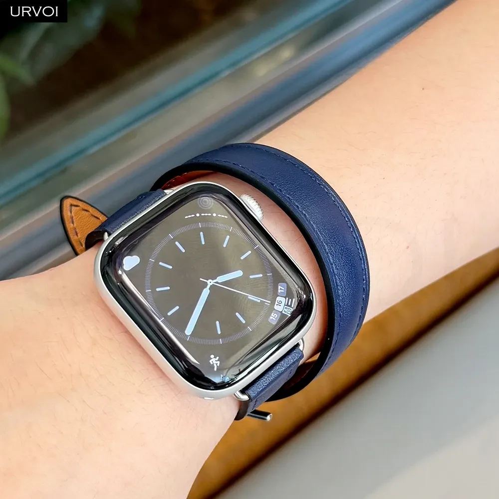 Bracelet cuir double tour 40 à 46 mm