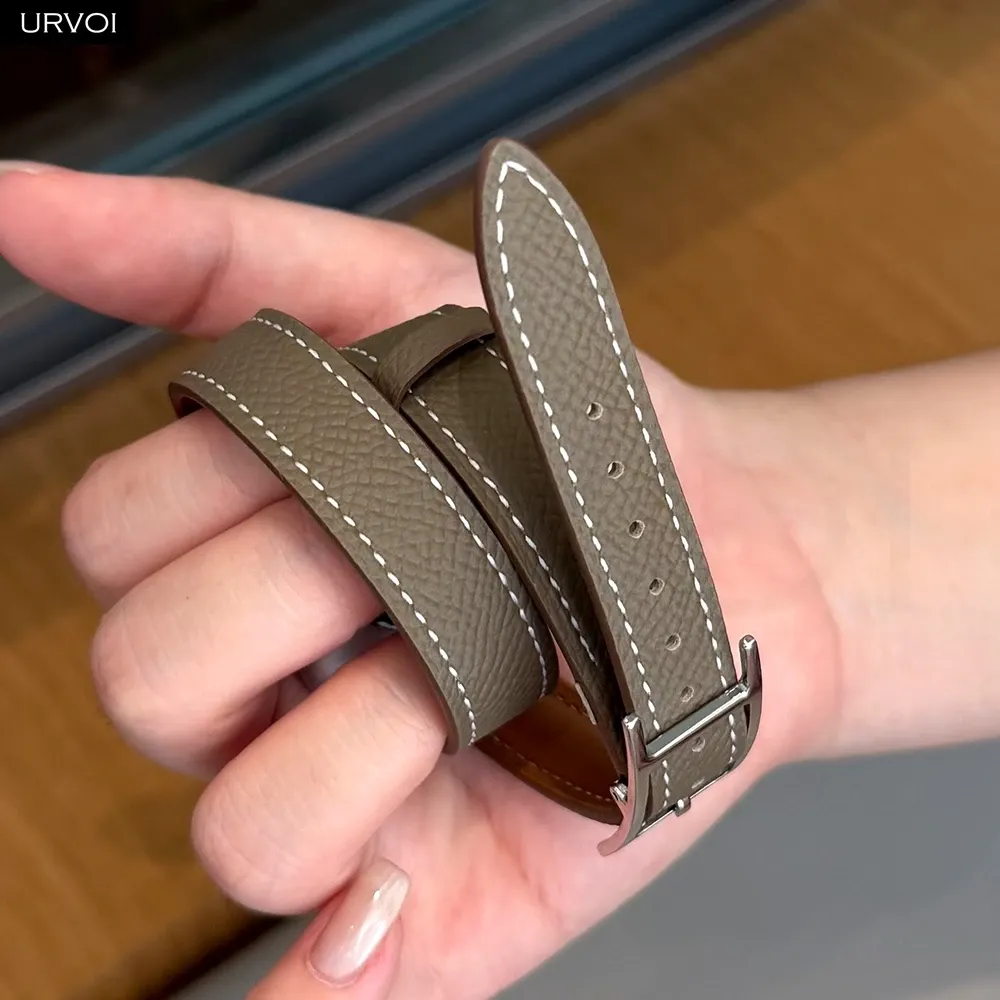 Bracelet cuir double tour 40 à 46 mm