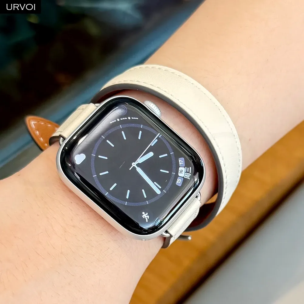Bracelet cuir double tour 40 à 46 mm