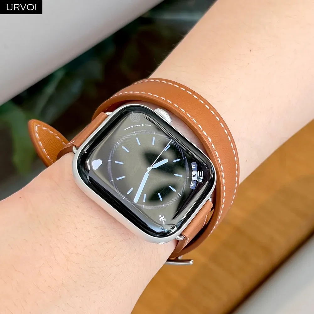 Bracelet cuir double tour 40 à 46 mm
