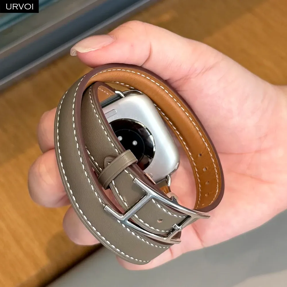 Bracelet cuir double tour 40 à 46 mm