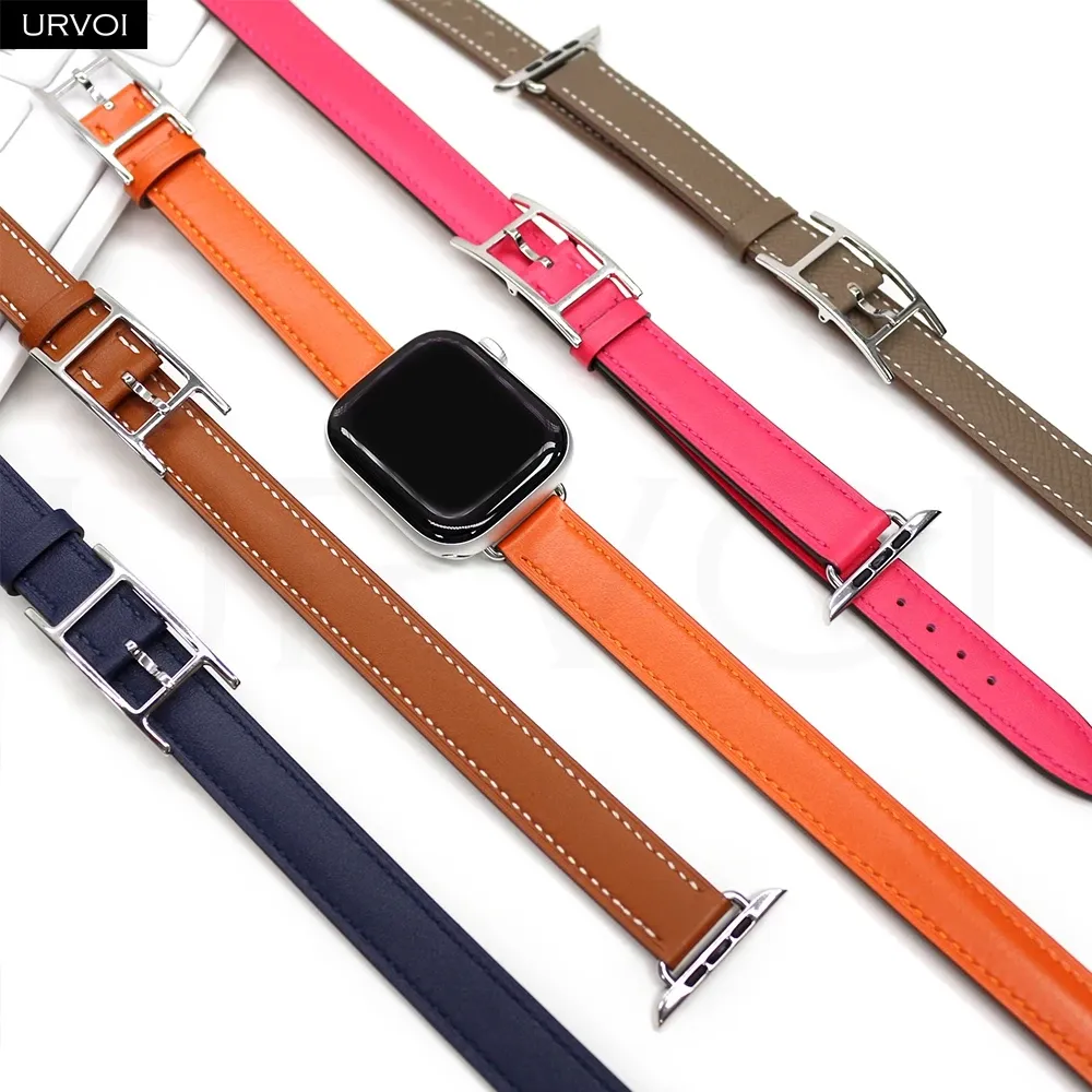 Bracelet cuir double tour 40 à 46 mm