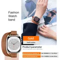 Bracelet cuir double tour 41 à 49 mm Apple Watch – Couleur du bracelet Gold(SimpleBox)