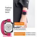Bracelet cuir double tour 41 à 49 mm Apple Watch – Couleur du bracelet MexiPink(SimpleBox)
