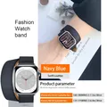 Bracelet cuir double tour 41 à 49 mm Apple Watch – Couleur du bracelet Navy(SimpleBox)