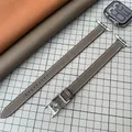 Bracelet cuir double tour boucle H pour Apple Watch 40 à 49 mm – 4