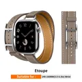 Bracelet cuir double tour boucle H pour Apple Watch 40 à 49 mm – 5