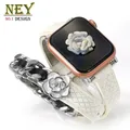 Bracelet cuir double tour femme luxe 38 à 49 mm – Couleur du bracelet 04 S-White