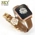 Bracelet cuir double tour femme luxe 38 à 49 mm – Couleur du bracelet 10 G-brown