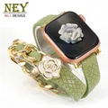 Bracelet cuir double tour femme luxe 38 à 49 mm – Couleur du bracelet 13 G-mint
